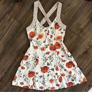 Urban Outfitters Kimchi Blue Cross-Back Floral Fit and Flare Dress